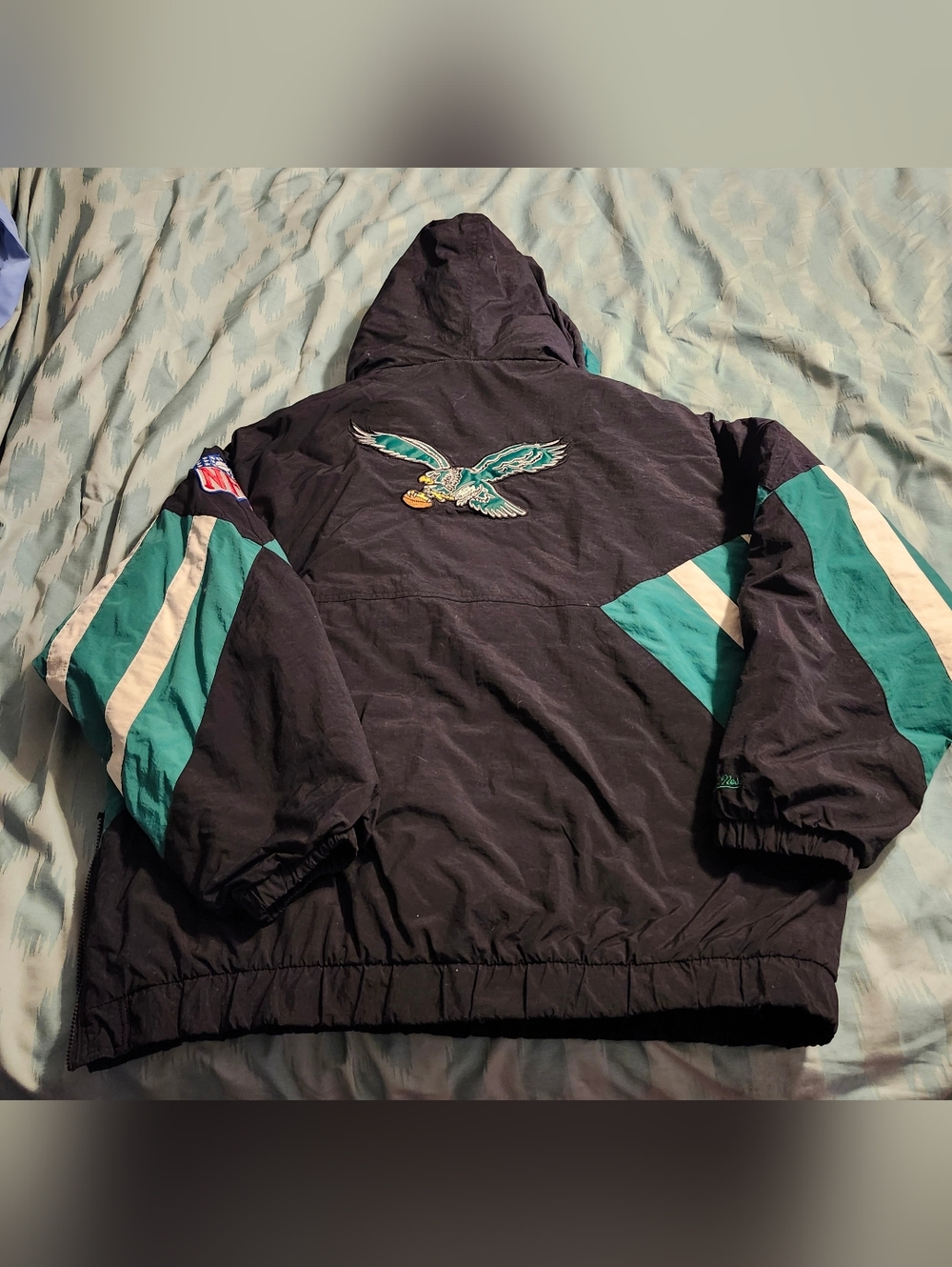 VTG Rare Mitchell and Ness Philadelphia Eagles Pullover Puffer Jacket Men's 2XL - Picture 12 of 13